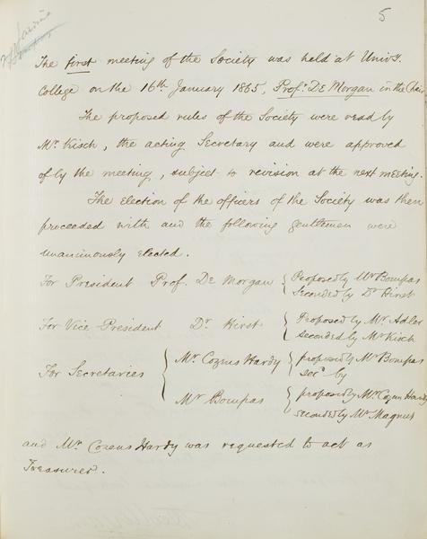first meeting of the society minutes london mathematical society minutes for meeting